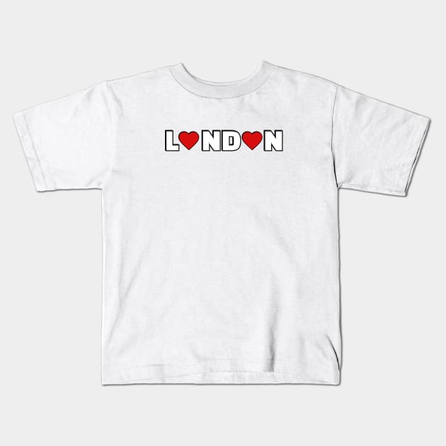 I love London hearts Kids T-Shirt by brightnomad